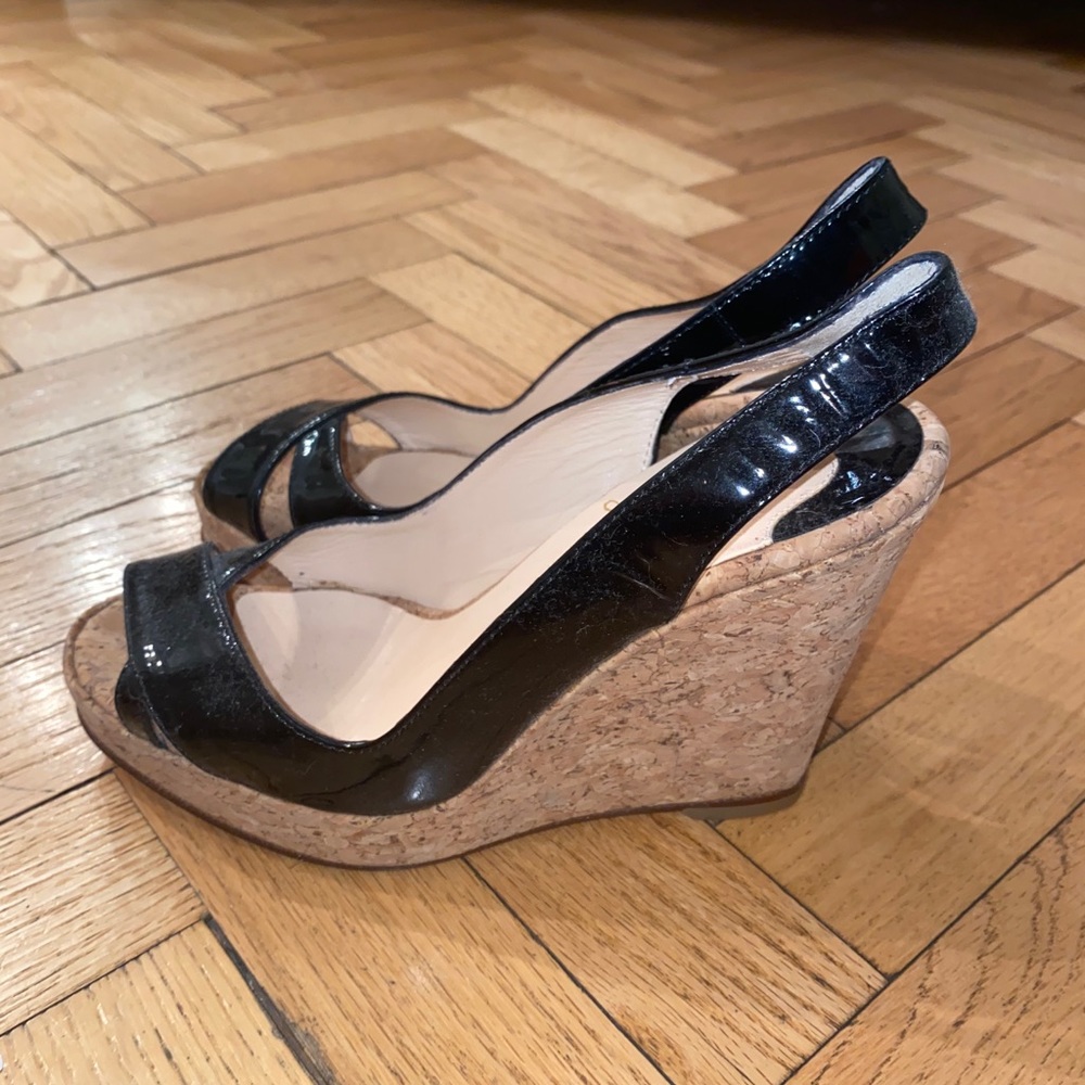 Black patent leather corkwedge Christian louboutin